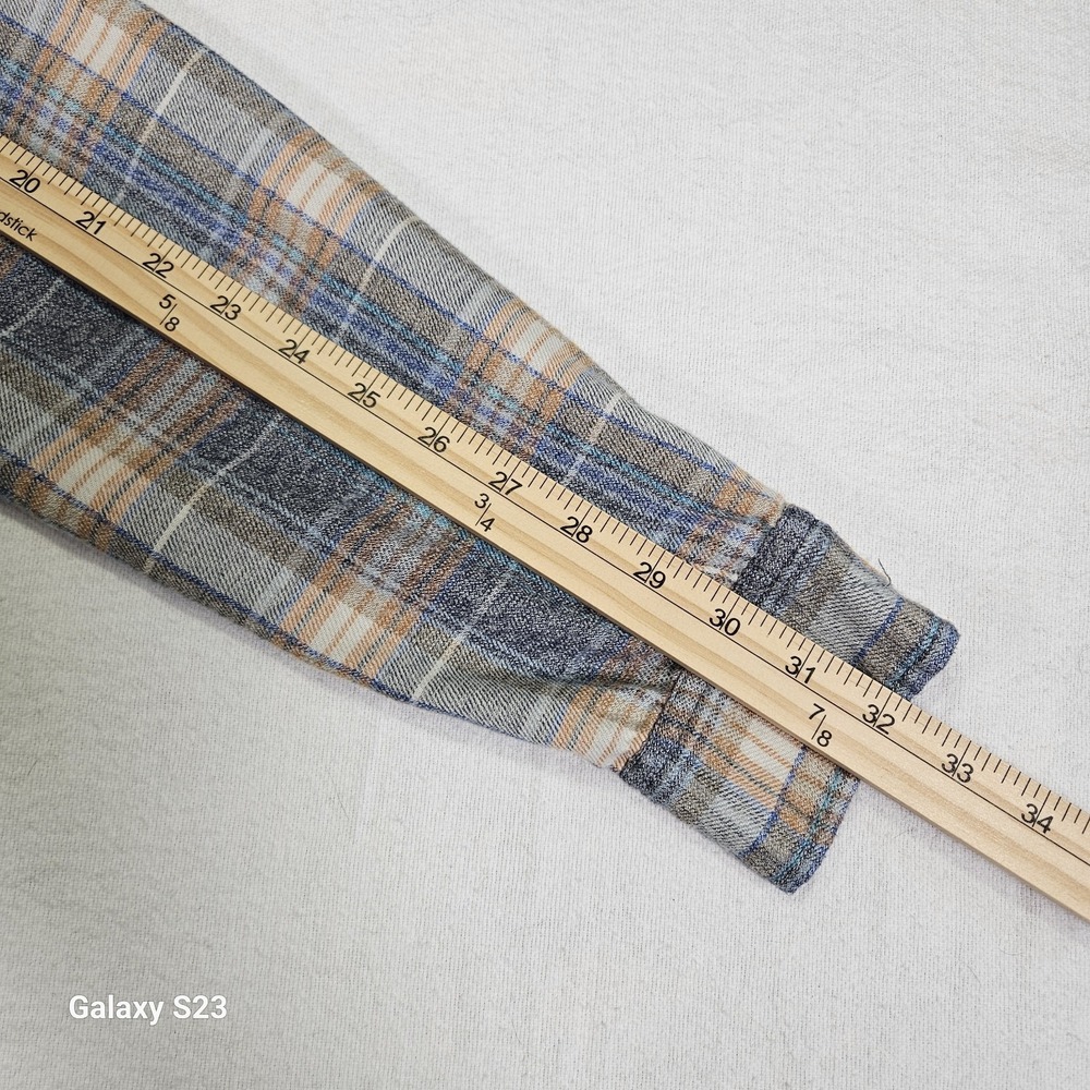 Marmot Flannel Shirt Men's S Blue Yellow Plaid Long Sleeve Collared Button-Up - Picture 10 of 10